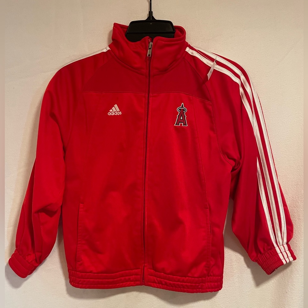 Adidas Los Angeles Angel Red Jacket with White Accents
